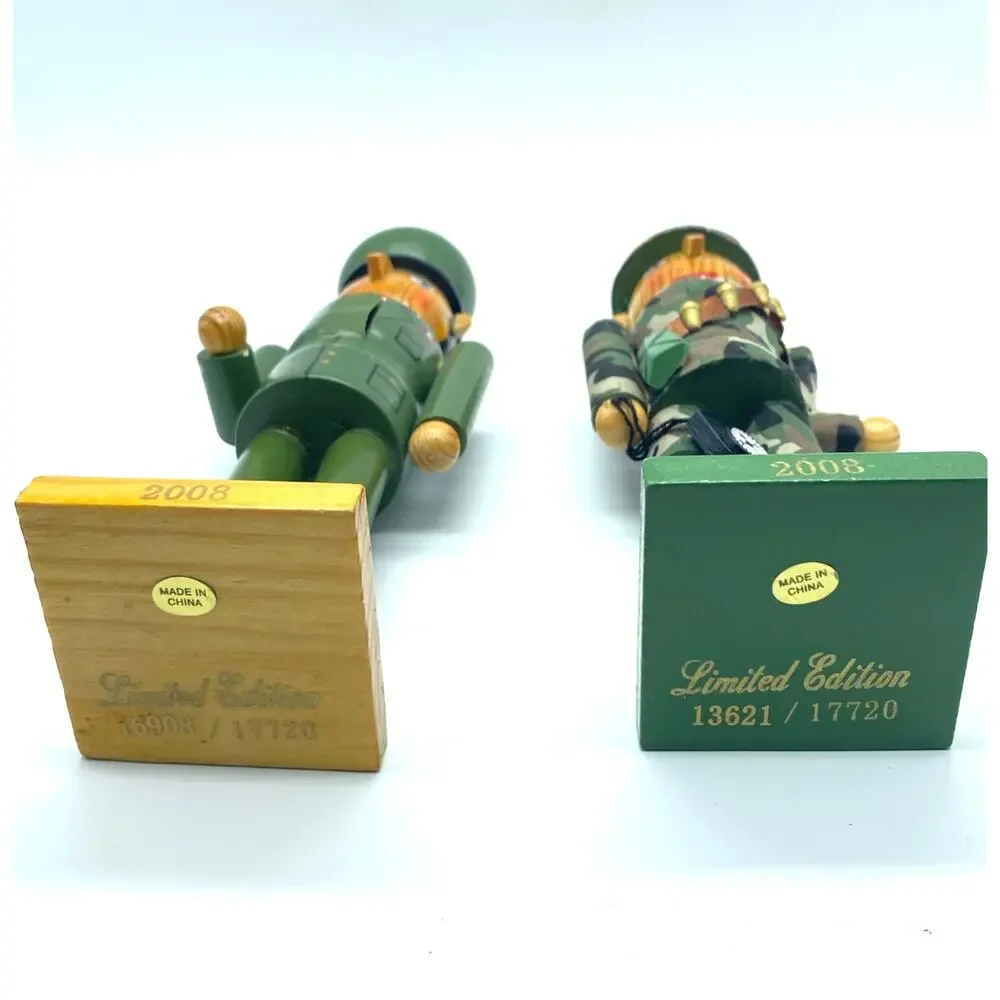 Vintage Military Nutcracker Pair 8”‎ Wood Nutcracker
